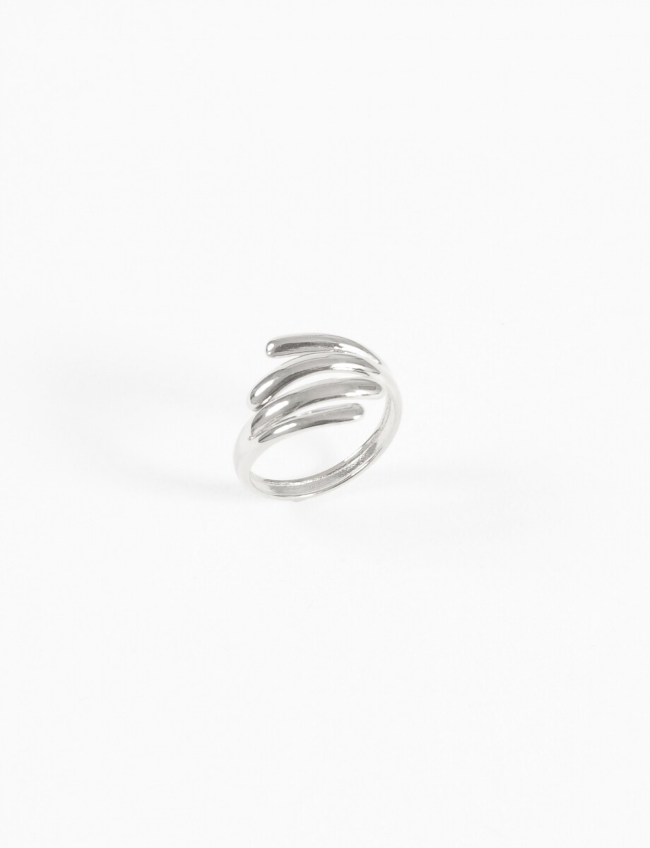 Anillo acero mano - plateado 