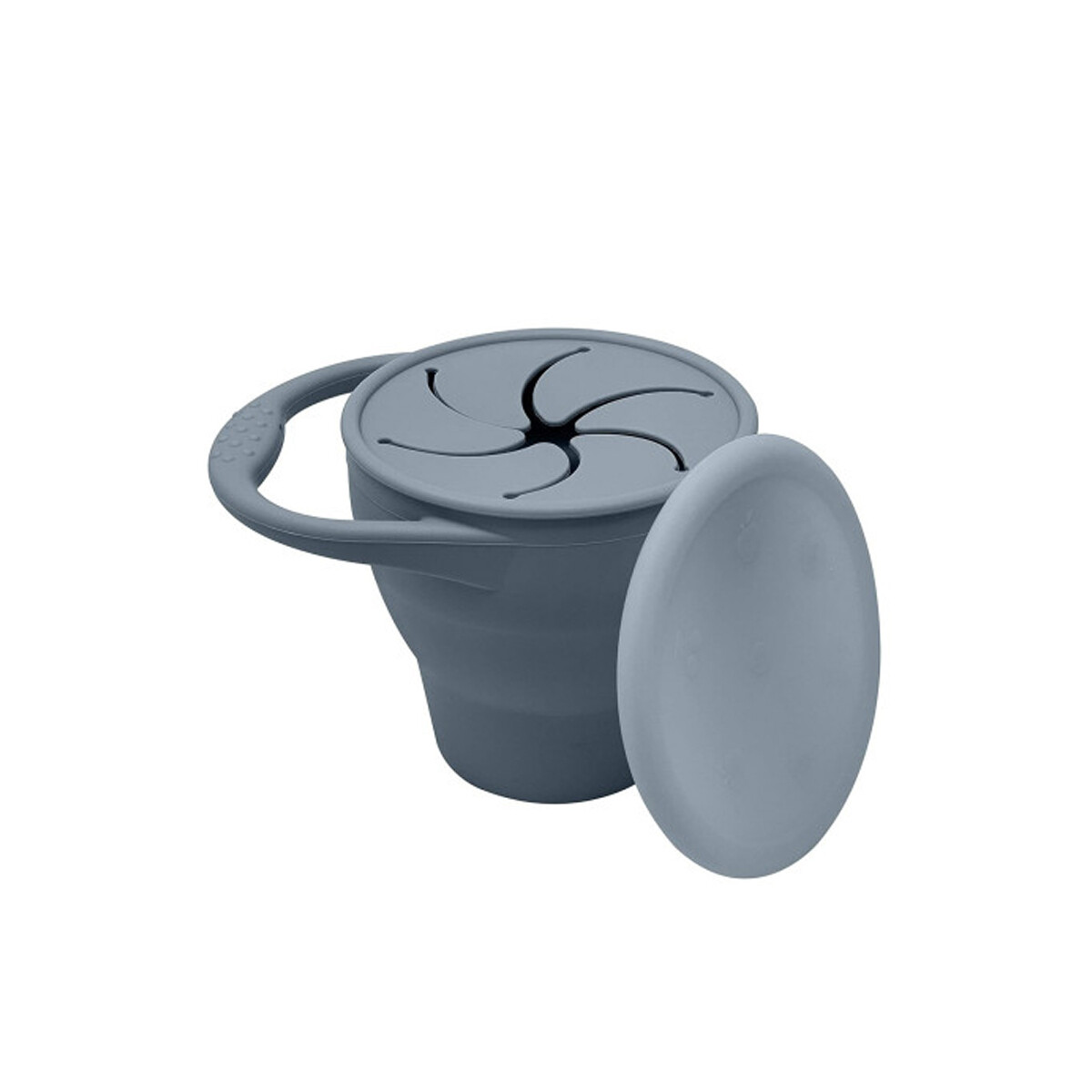 Porta snacks de silicona con tapa Gris 