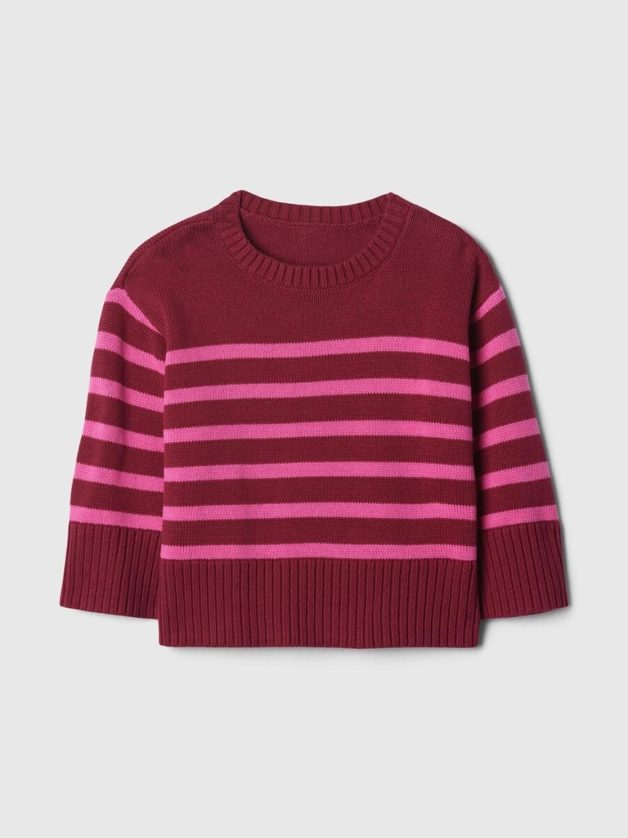 Buzo Rayas Toddler Niña - Red Pink Stripe 