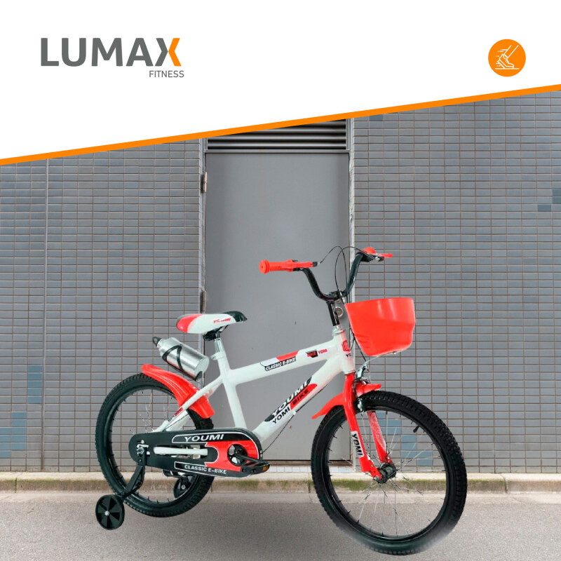 Bicicleta Infantil Lumax Rodado 16 Urbana Con Rueditas Y Canasto Rojo