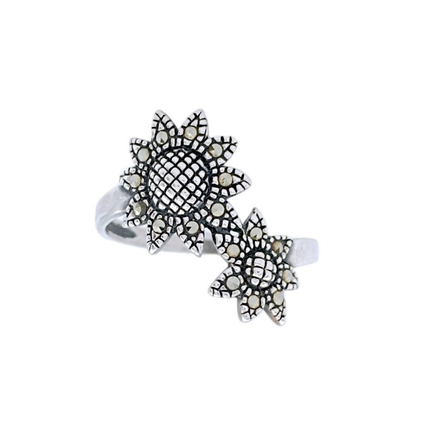 Anillo Flor-Plata 925-Piedra Zirconia-AN3198 conpiedra