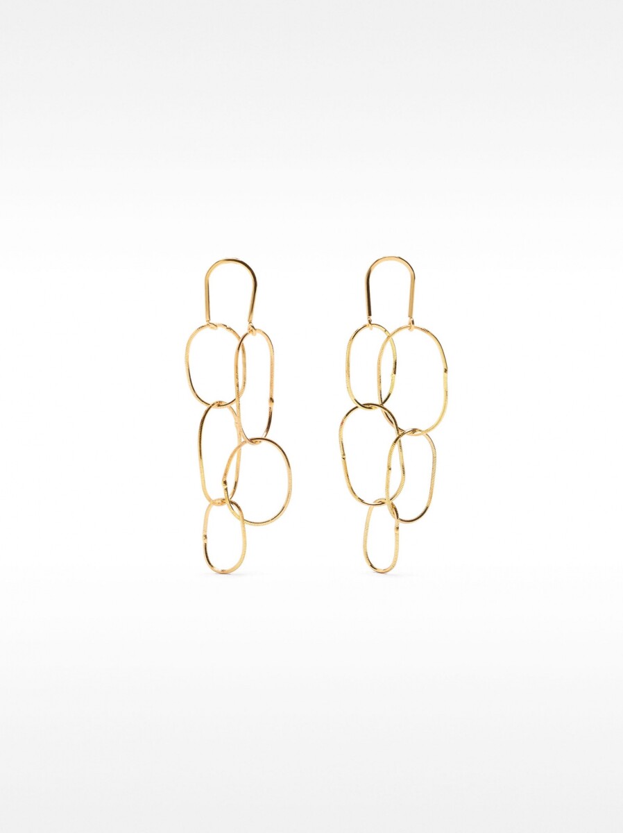 Pendientes Largos Con Aros Entrecruzados - dorado 