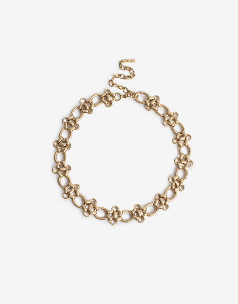 Collares Cortos Metal Collar Corto Metal - Dorado Oro Cepillado Mate