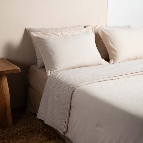 SET CUBRECAMAS 1 PLAZA POLIESTER NATURAL-BEIGE PREWASHED ARENA