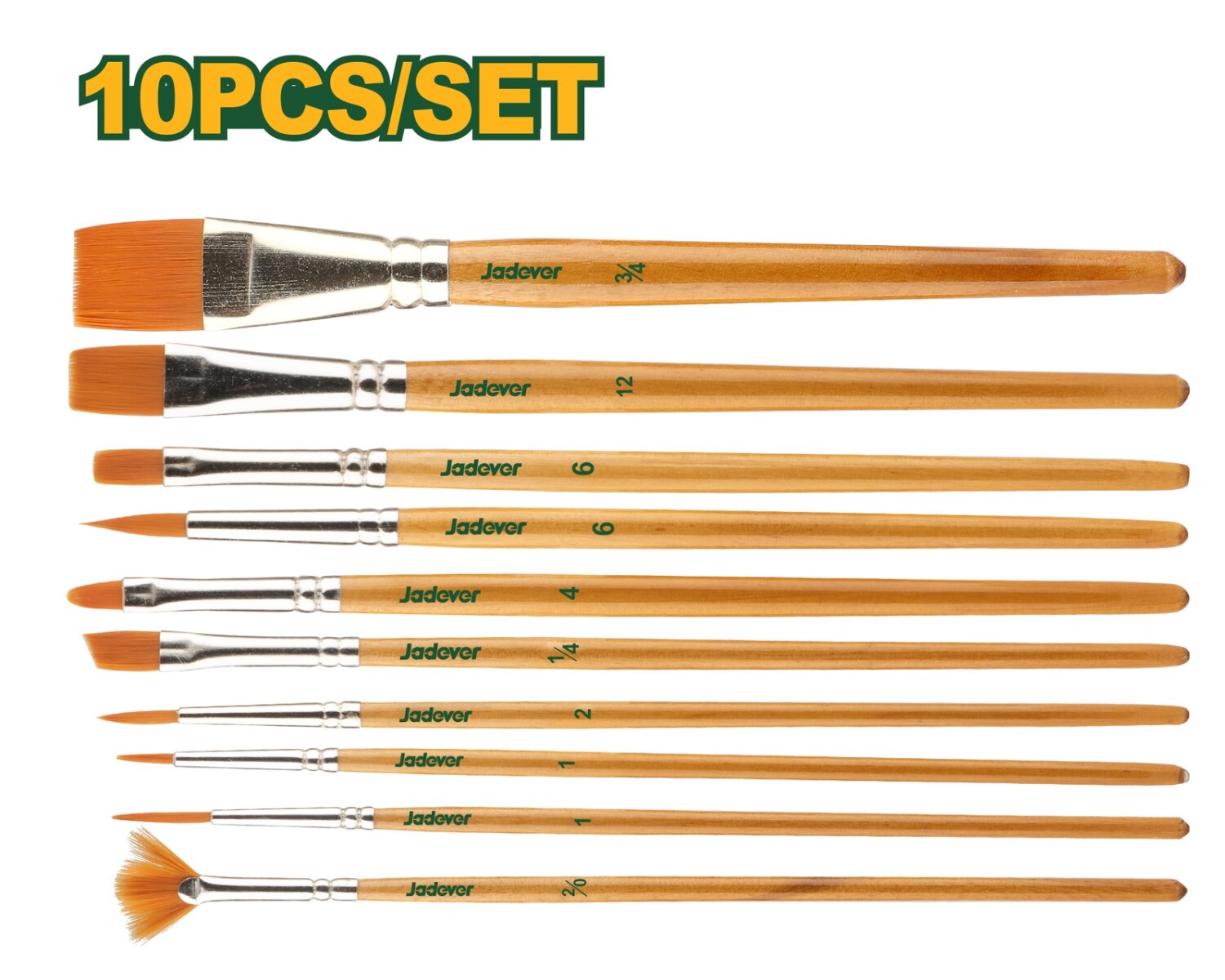 Set 10 pinceles p manualidades jadever JDXA1K10 