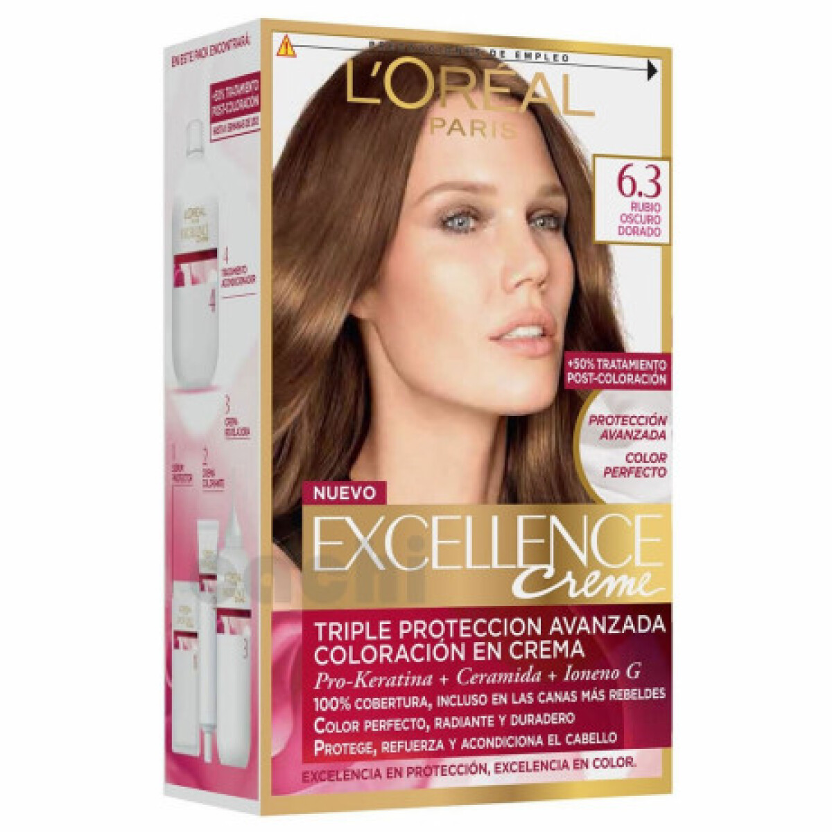 Tinta L’Oréal Excellence Nº6.3 Rubio Oscuro Dorado 50ml – Coloración Duradera 
