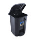 Tarro de residuos con ruedas pedal 60 lts AZUL