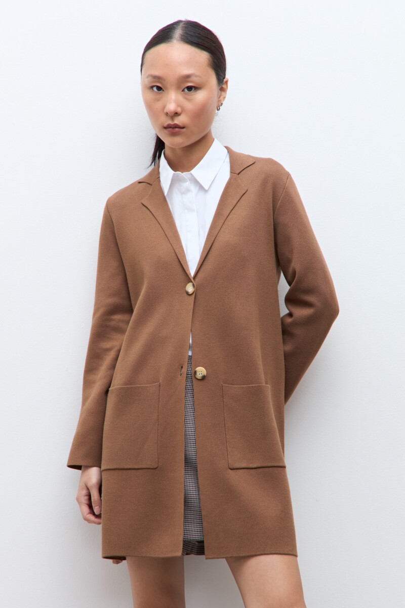 Sacón con bolsillos tostado melange