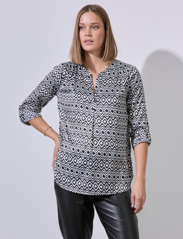 Blusa Printed NEGRO/BLANCO