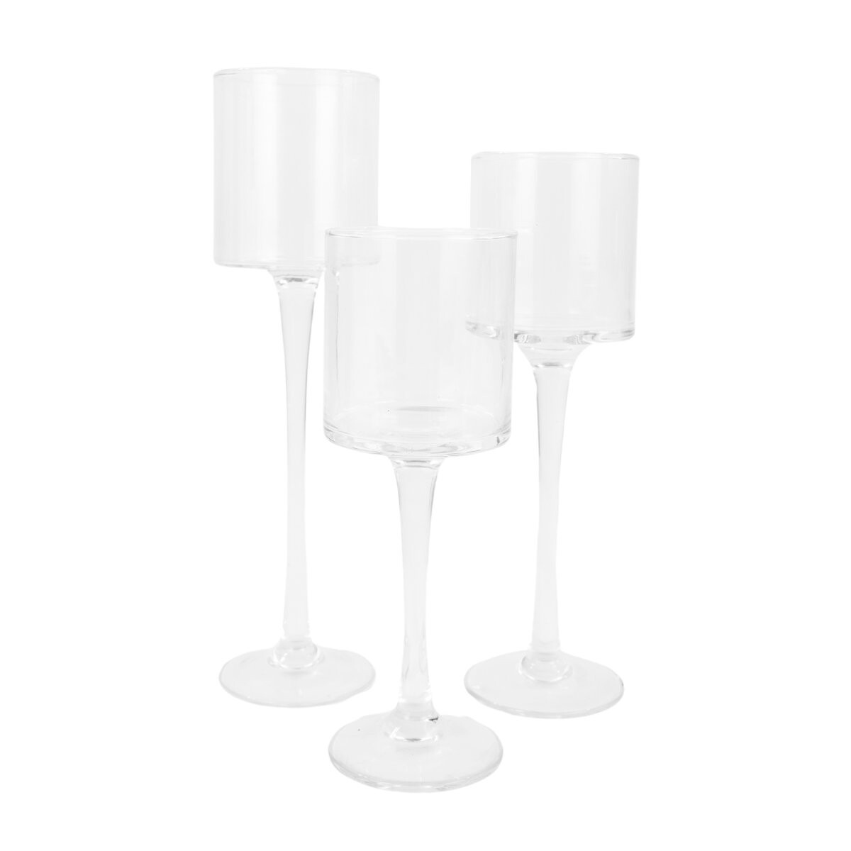 Candelabro copon de vidrio set x3 