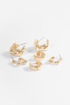 Set de 3 aros texture dorado
