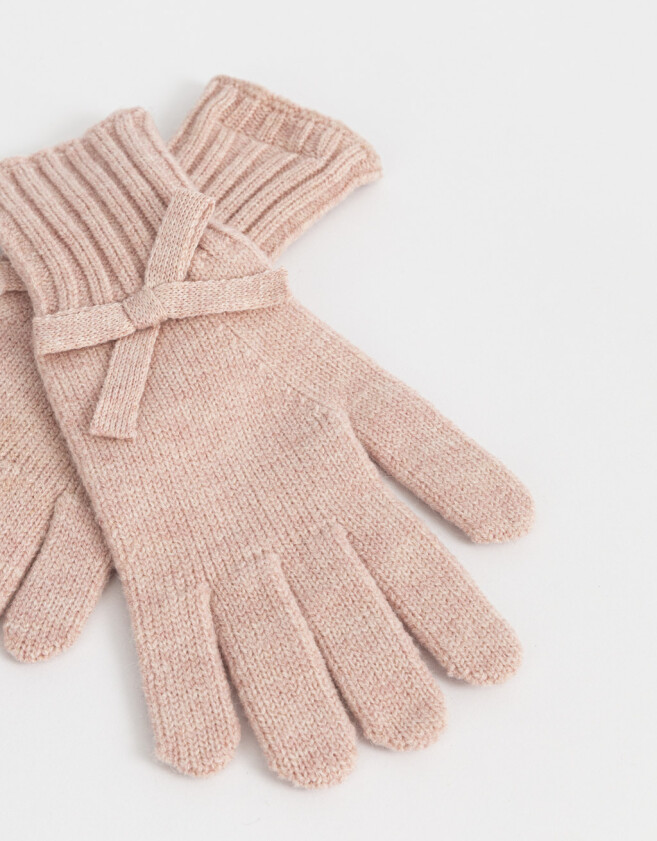 Guantes Varios Cute Guantes Tejido Con Moño - Rosa Viejo