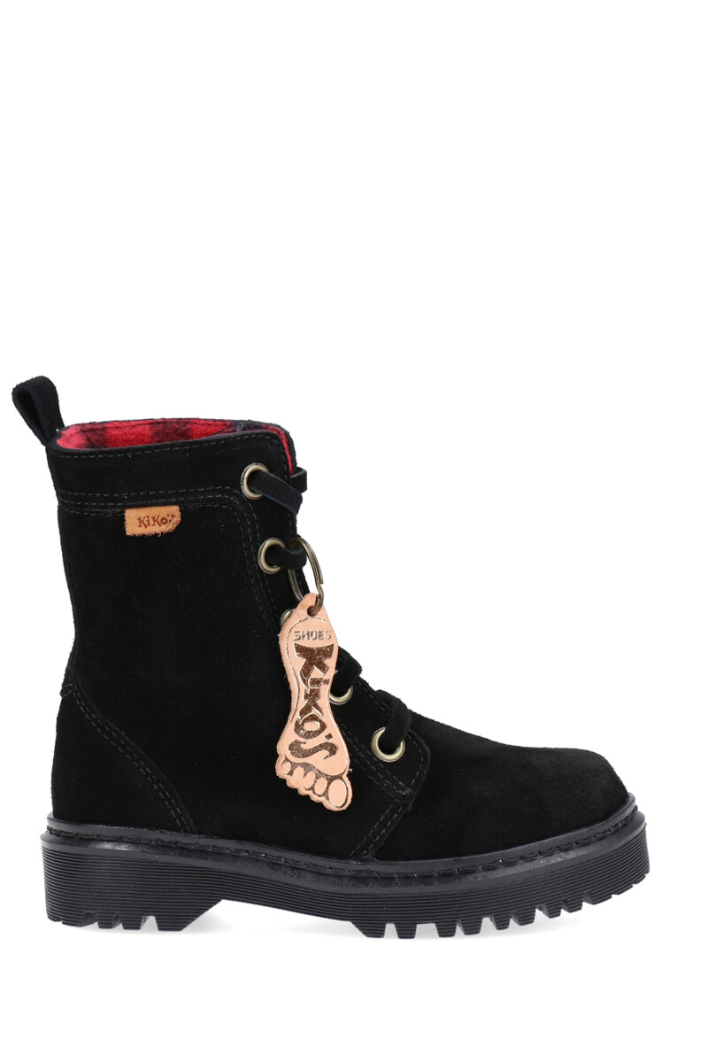 Bota Línea KIKOS original Cuero Gamuza Negro