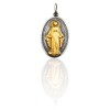 Dije Medalla oval Virgen Milagrosa -Plata y oro- Sin piedra- CP5055 Sinpiedra