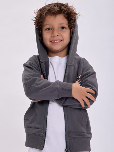 Campera deportiva Vibe Check Gris Oscuro
