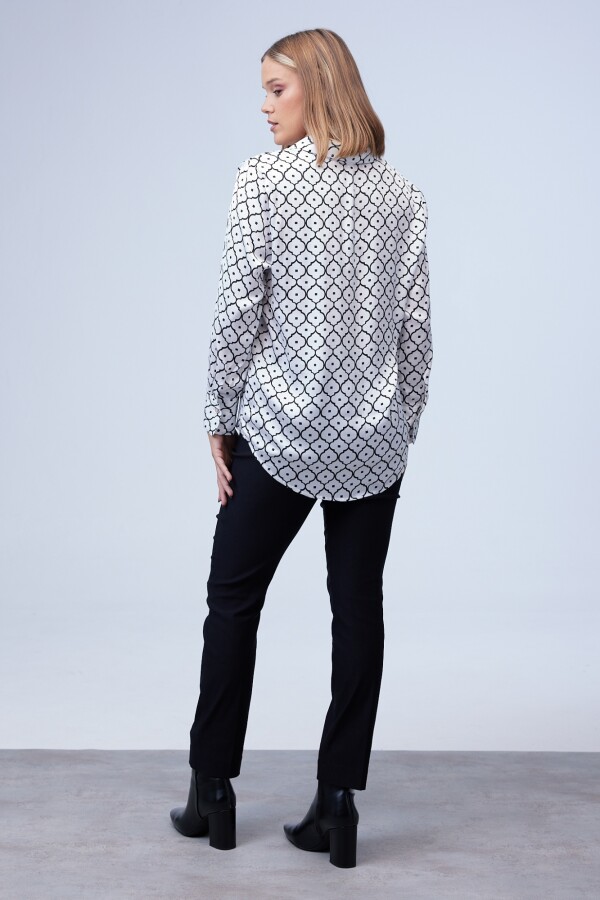 Camisa Satén Print BLANCO/NEGRO