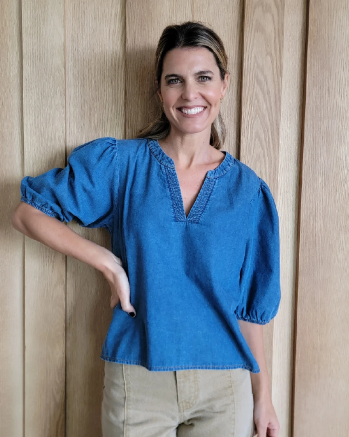Blusa Margarita azul talle unico