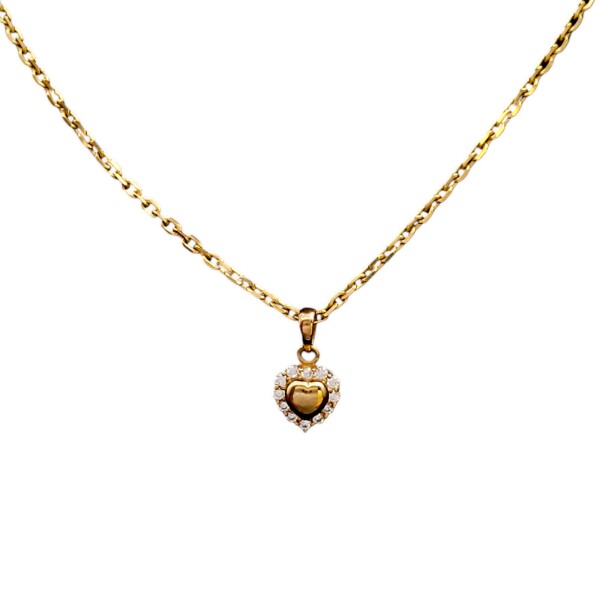Dije Corazón-Oro bajo-Piedra Zirconia-CP8532 conpiedra