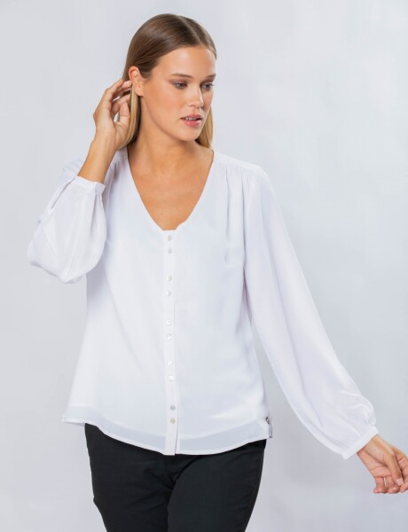 BLUSA CLÁSICA CON BOTONES Blanco