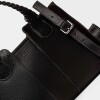 Cartera de mano The Braided en cuero vegetal liso Negro