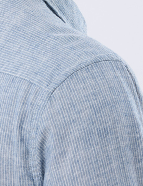 CAMISA DE LINO RAYADA Denim