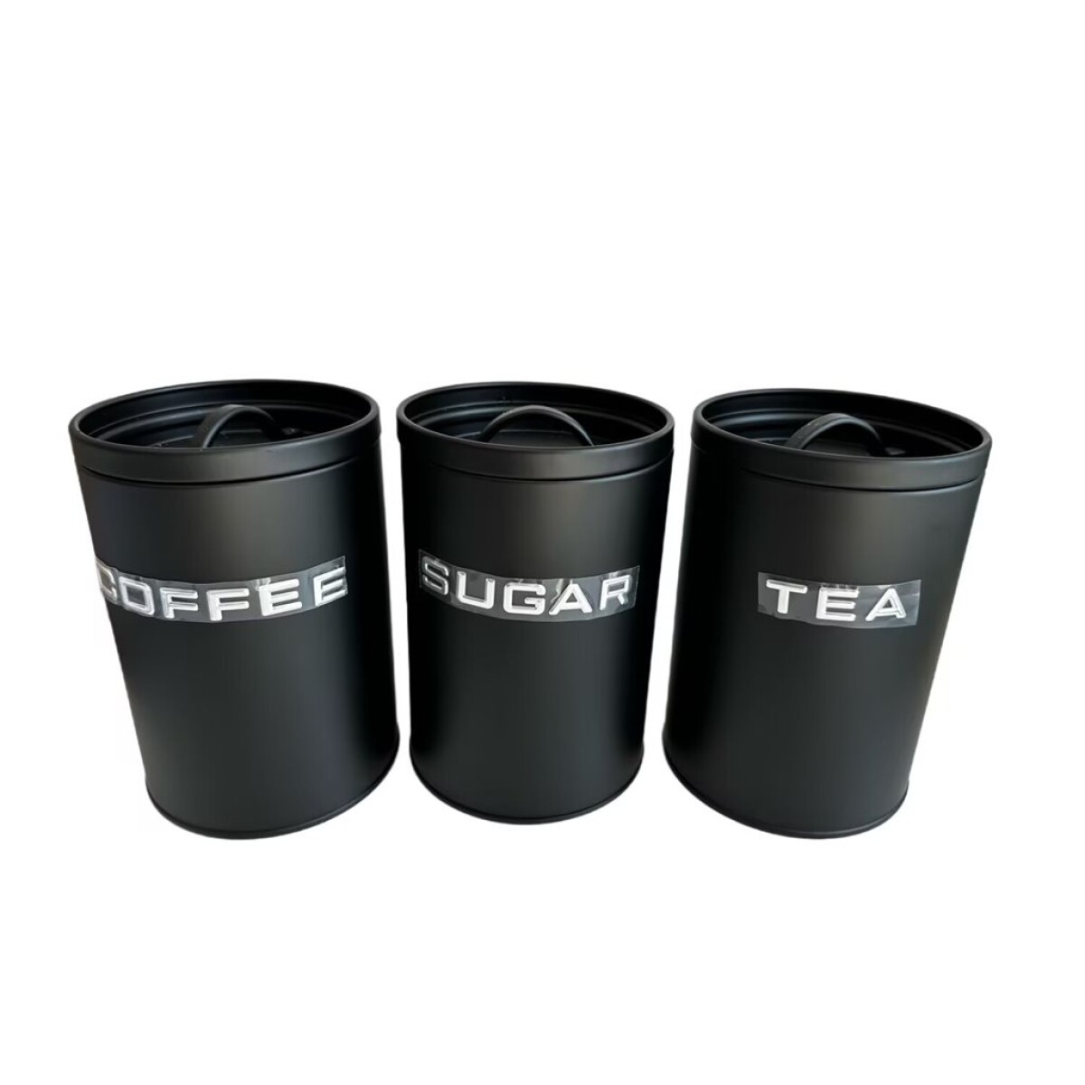 SET 3 RECIPIENTES AZU/TE/CAFÉ C/ASA 11x16CM NEGRO 