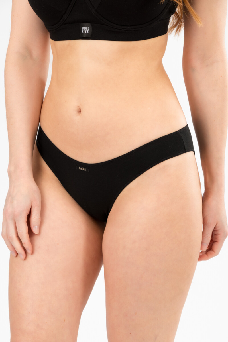 Bikini algodon lycra - Negro 