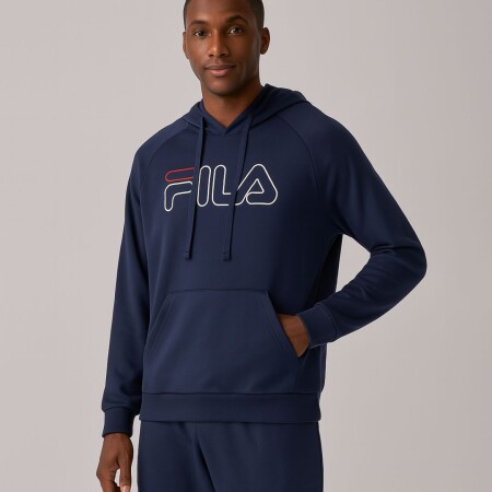BUZO CANGURO HOMBRE LETTER OUTLINE LIGHT FILA AZUL