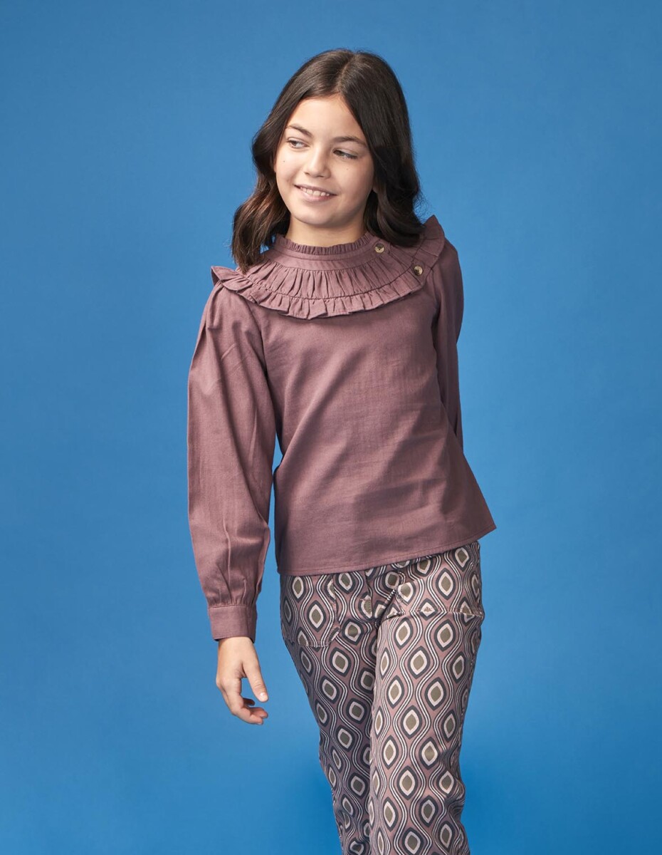 Camisa Cuello Volante - Purpura 