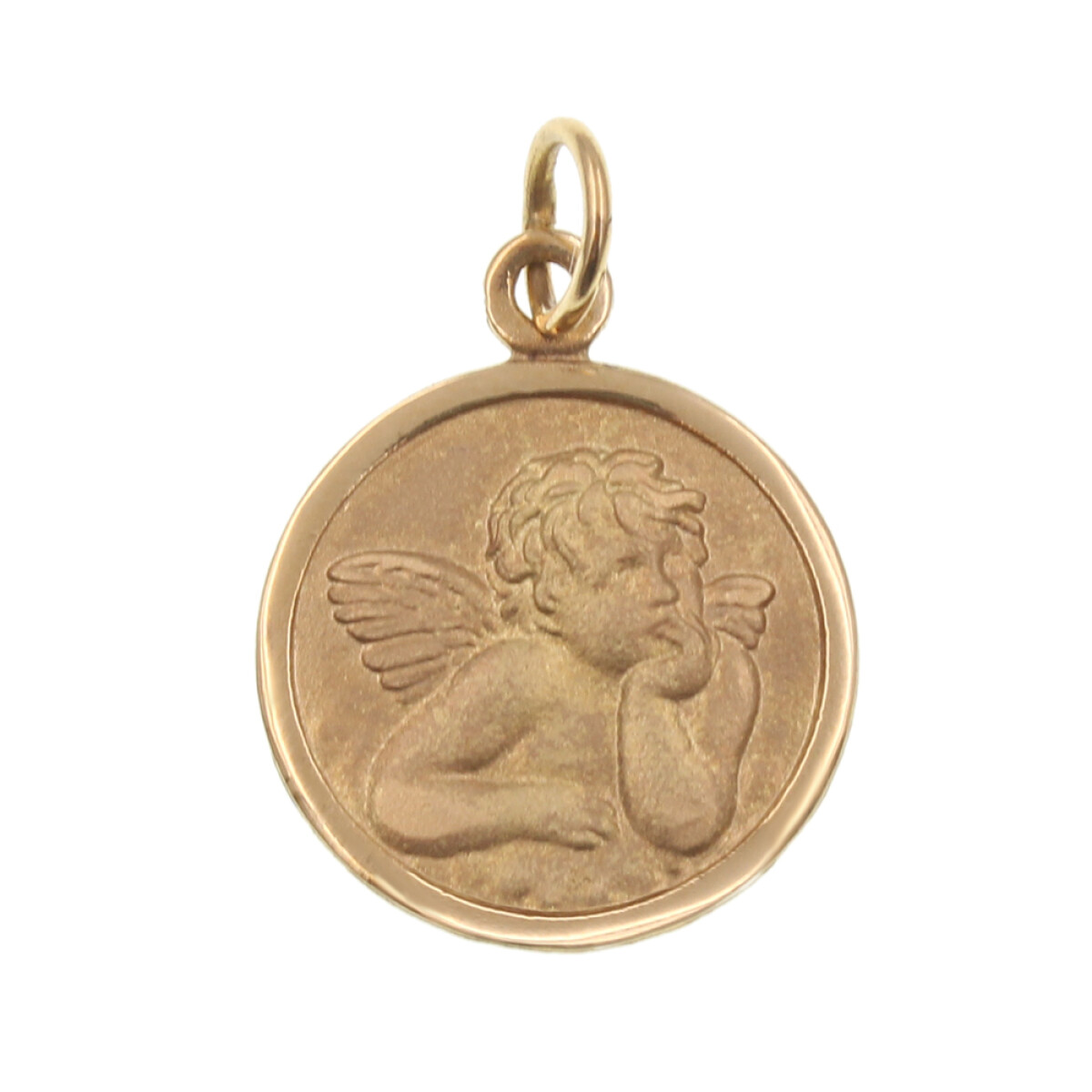 Medalla religiosa de oro amarillo 18k - Angel Rafael 