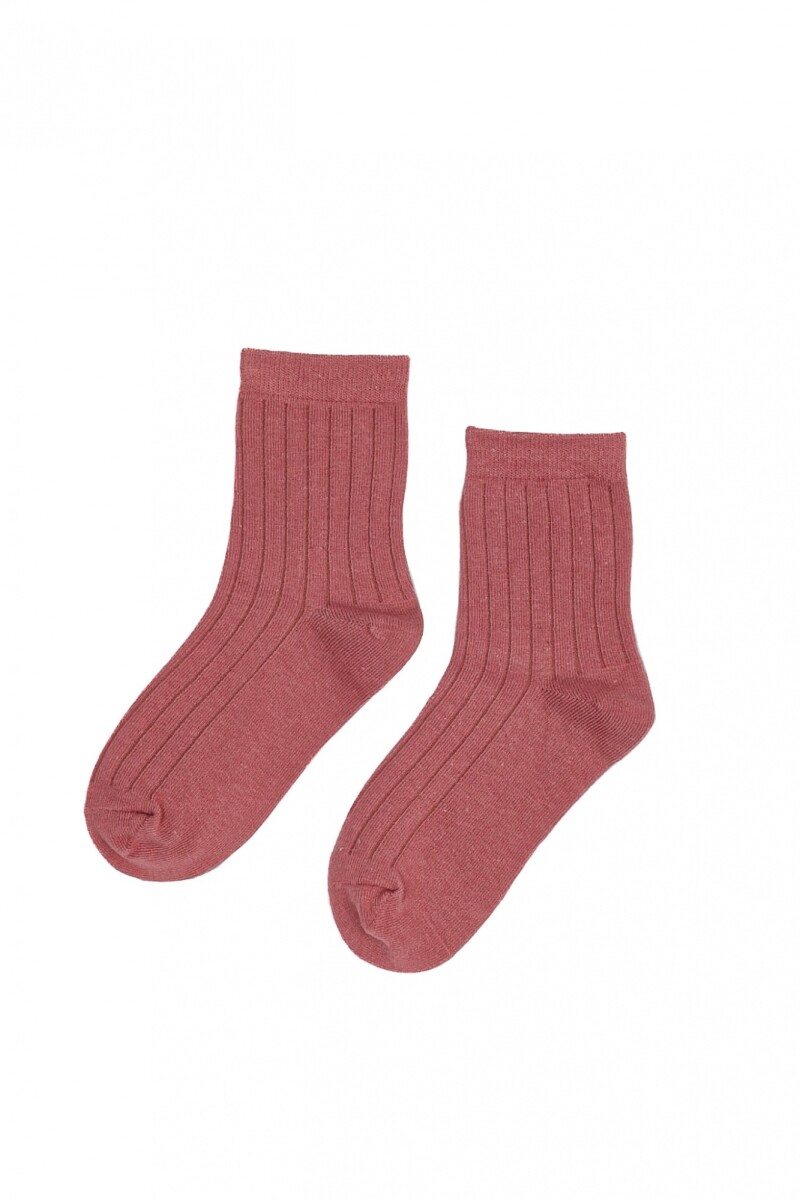 Medias Kids Rib Lisas - Rosa Tostado 