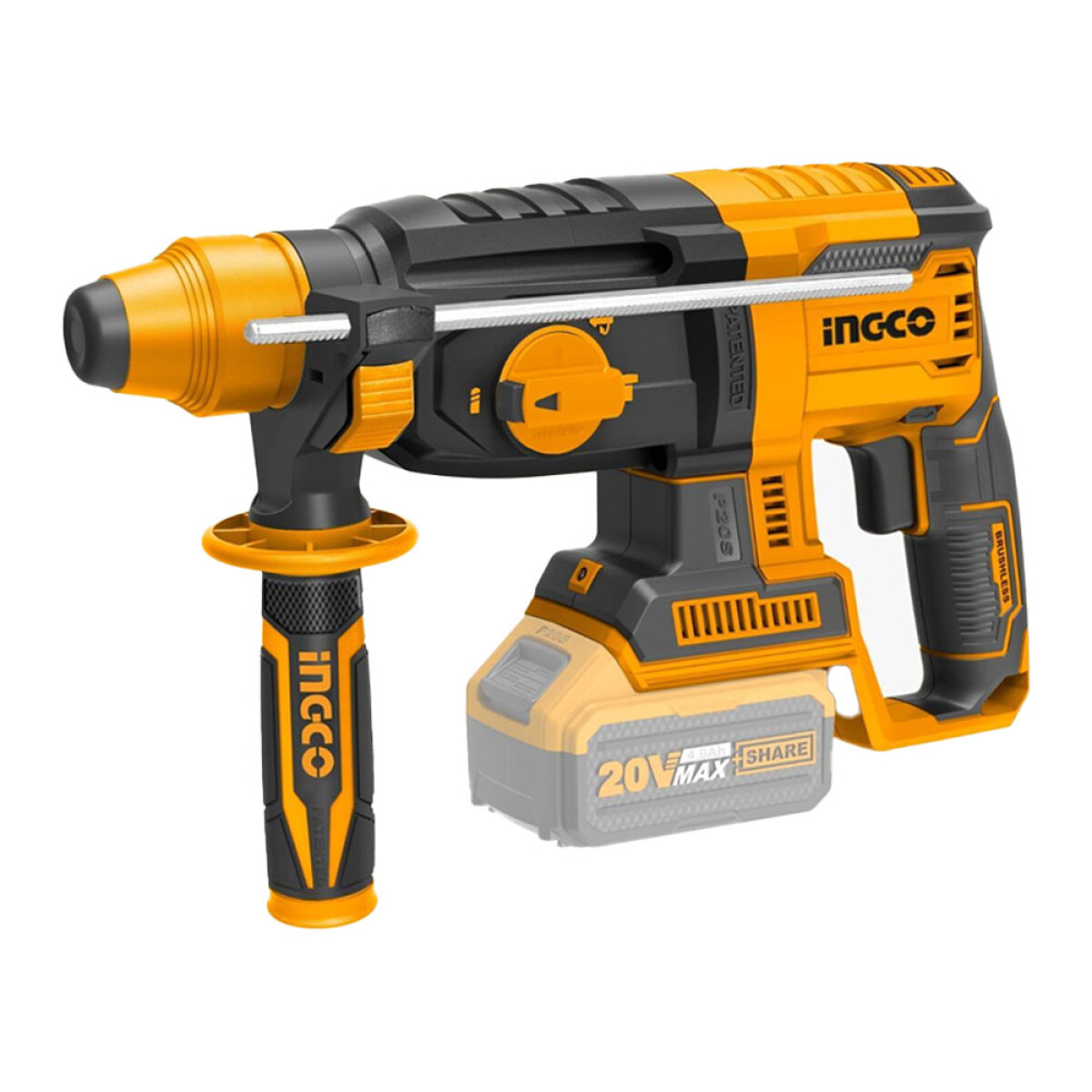 Rotomartillo a Batería 20V Industrial P20S Ingco CRHLI20228 - Amarillo 