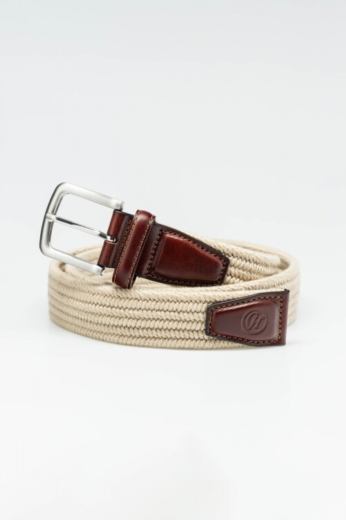 Cinto liso algodón Beige