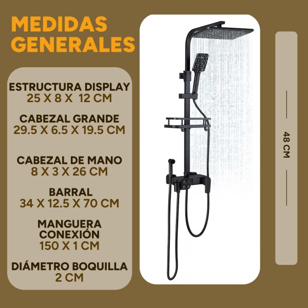 Duchero Barral Exterior Monocomando Baño Display Temperatura Duchero Barral Exterior Monocomando Baño Display Temperatura