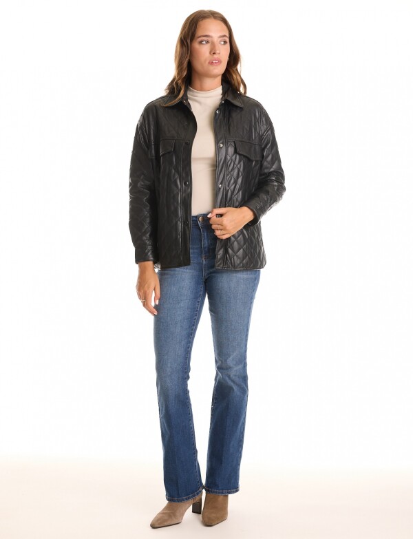 Chaqueta Eco Cuero NEGRO