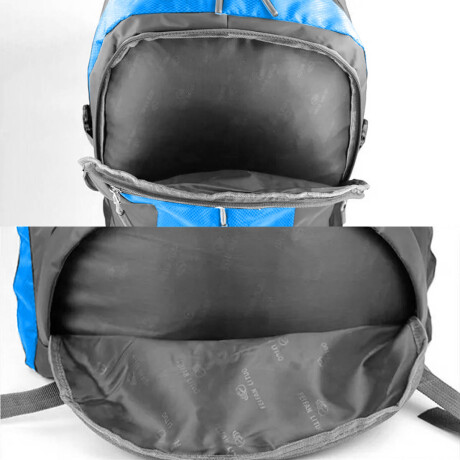 Mochila Camping El Nido 65 L + Riñonera Trekking Azul