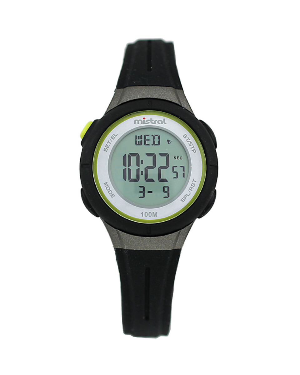 Reloj Mistral Deportivo Silicona Negro. "Producto sin caja" 