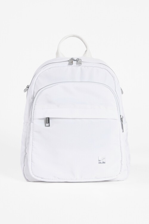 Mochila - bandolera grande con correa cordon blanco