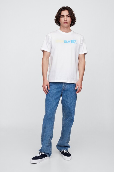Remera Logo Gap Manga Corta Hombre White000