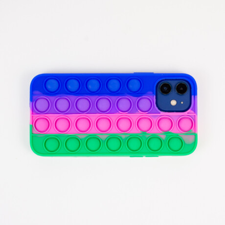 Estuche Funda Pop It De Silicona Iphone 12 Azul Y Verde