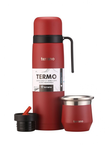 Kit Termo Manija Rigida + Mate Flap Rojo