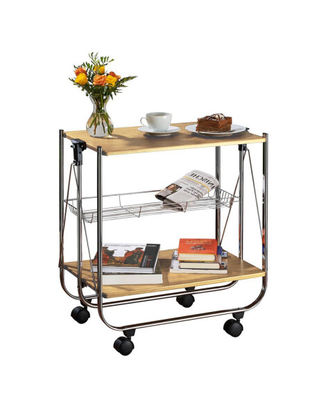 CARRITO PLEGABLE 3 NIVELES 40x63x70CM MADERA/METAL CARRITO PLEGABLE 3 NIVELES 40x63x70CM MADERA/METAL