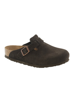 Zueco Boston Soft Footbed Suede Leather - Estrecho Mocha