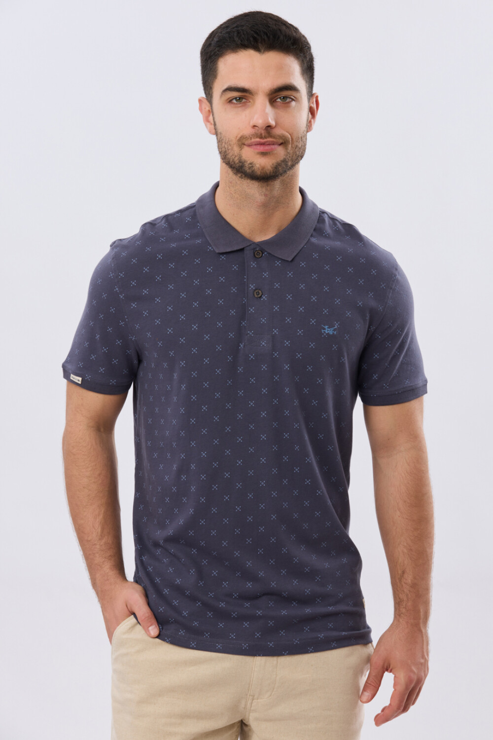 REMERA POLO ESTAMPADA JERSEY Azul