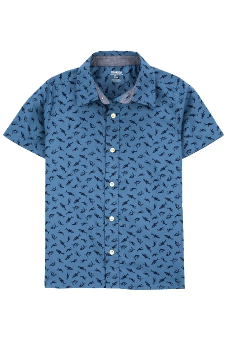 Camisa de algodón, manga corta diseño tiburones Camisa de algodón, manga corta diseño tiburones