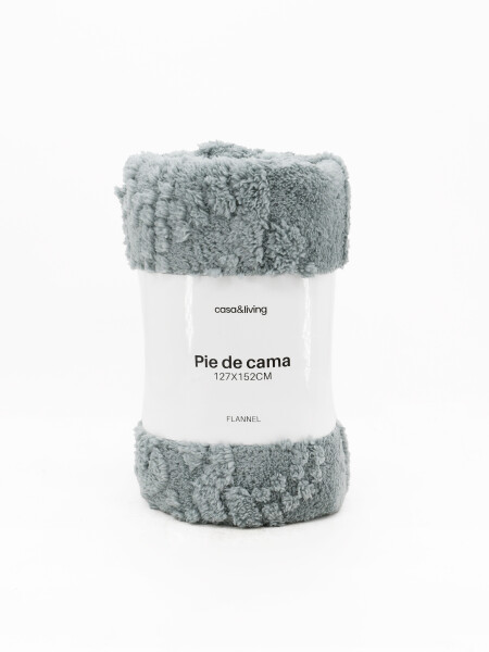 PIE DE CAMA FLANNEL DAMERO VERDE