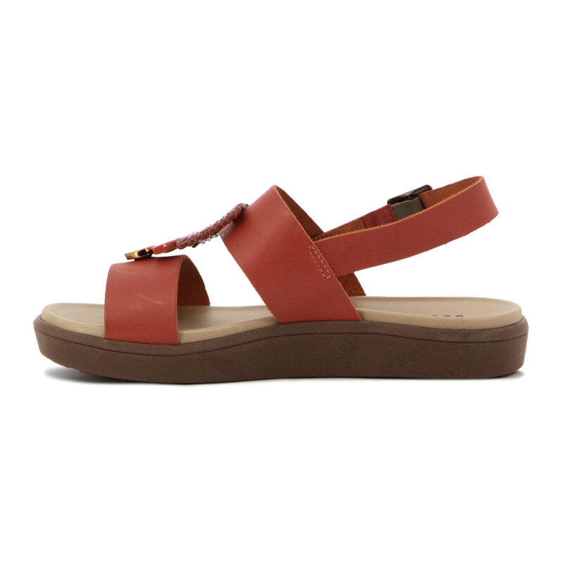 Country Sandalia Para Dama, Capellada Con Detalle Cuero, Suela Sintetico Coral