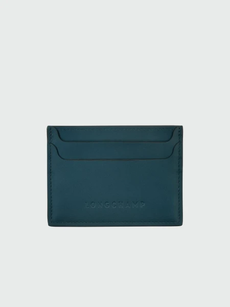 Longchamp- Tarjetero de Cuero Azul