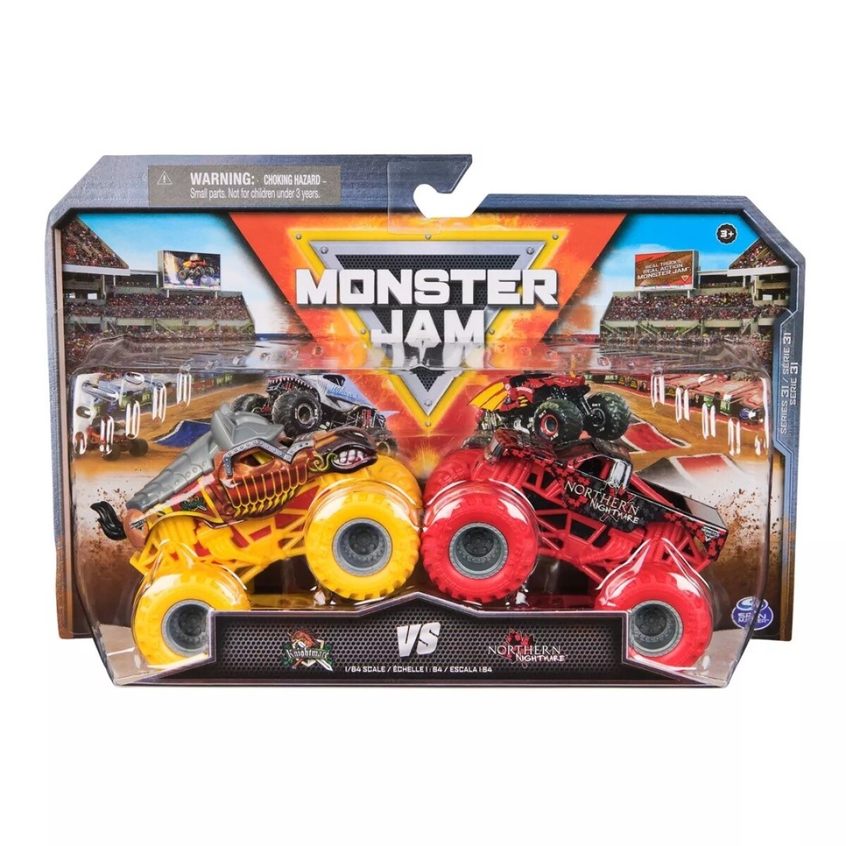 Pack X2 Vehículos Monster Jam 58702 1:64 Knightmare 