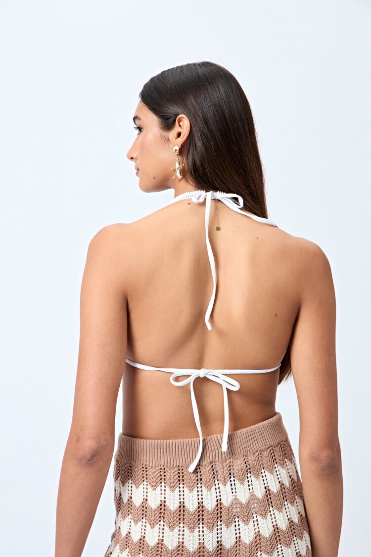 TOP TIRITAS VUELOS SOLID Blanco